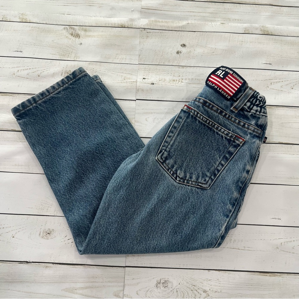 Ralph Lauren Boys Y2K 2000s Blue Relaxed Jeans Classic Style Sz 6